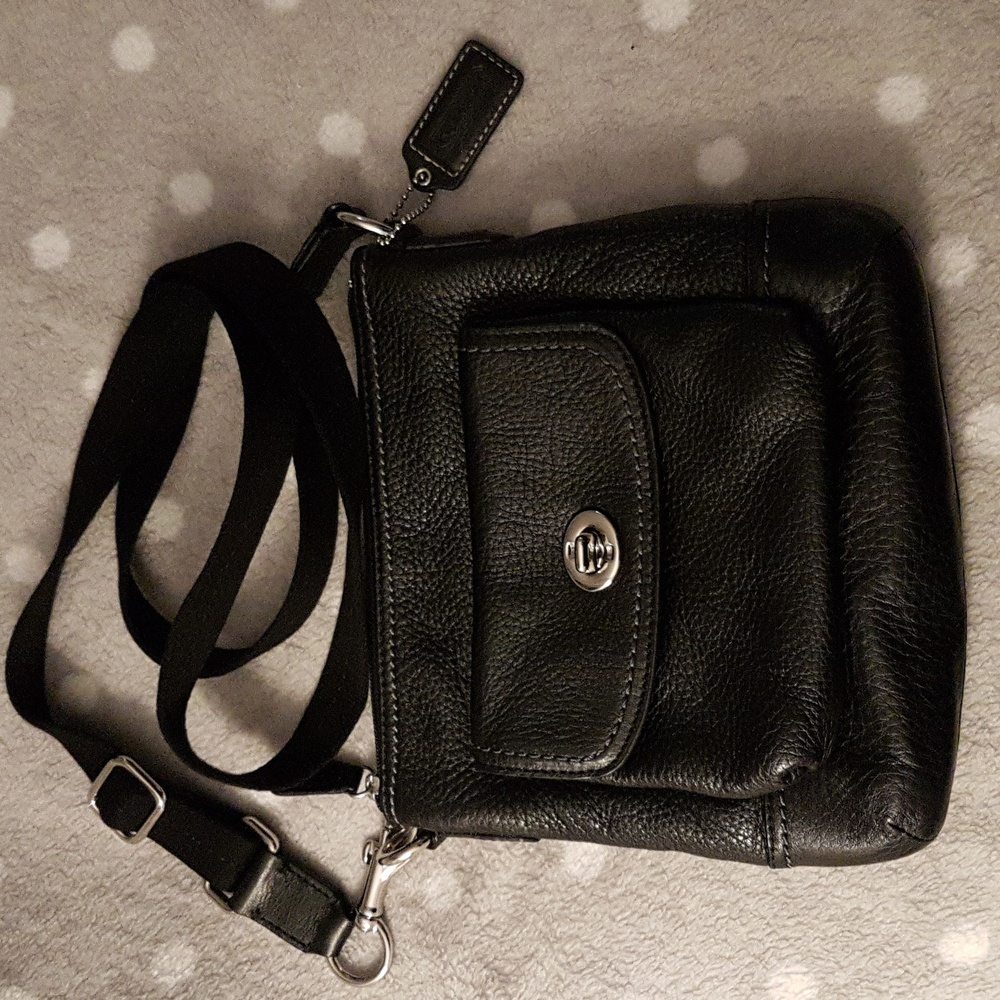 Coach Black Leather Crossbody Bag